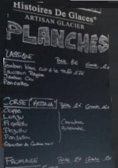 Menu The Garden bar à vin - planches
