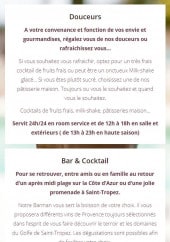 Menu La bastide d'Antoine - Les douceurs et cocktails