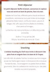 Menu La bastide d'Antoine - Le petit déjeuner et snacking