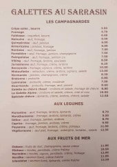 Menu Crêperie Cadet Rousselle - Les galettes