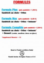 Menu La cabane du lycée - Formules