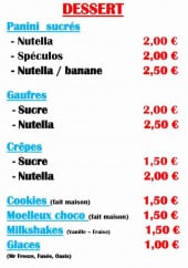 Menu La cabane du lycée - Desserts