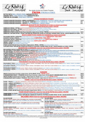 Menu Le Klub 14 - Les croques, sandwiches, ...