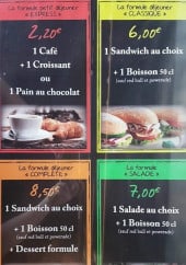 Menu Les boulangeries de Grand Mère - Les formules