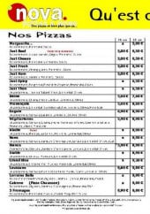 Menu Pizza Nova - les pizzas
