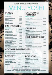 Menu KooK - Le menu