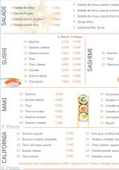 Menu Sushi Pearl - Les salades, sushis, ...