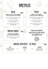 Menu L’exicurien - Les menus