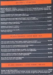 Menu La P'tite Moulerie - Les entrées et plats