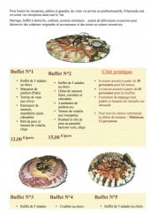 Menu Taiina - Les buffets