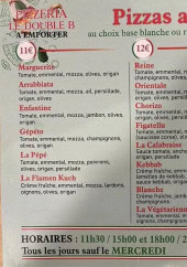 Menu Le double b - Les pizzas