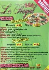 Menu Le Royal - Pizzas et bruschettas 