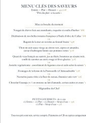 Menu Adagio - Le menu
