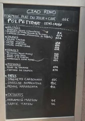 Menu Ciao Rino - exemple d' ardoise