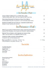 Menu La Bouillabaisse - Les viandes, poissons, menu enfant et garnitures