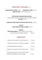 Menu Les Viviers du Pilon - Les plats suite et desserts