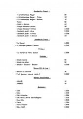 Menu A l'authentique - Sandwiches, frites, salades,.....