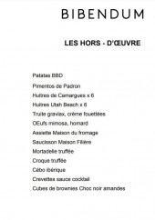 Menu Bibendum - Les hors d oeuvres