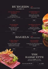 Menu Chez bodus - Burgers, bagels, salades et boissons