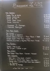 Menu Le 431 - Exemple de menu