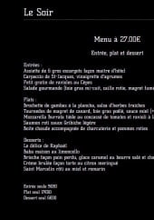 Menu Le cochon bleu - Le menu du soir à 27€