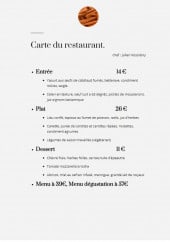 Menu Le Lieu - entrées, plats, desserts....