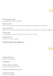 Menu Lotus café - Les plats et desserts