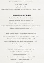 Menu Restaurant Eat - La formule du midi et suggestions