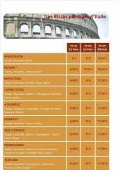Menu SOS Pizza - Pizzas Préstiges d'Italie