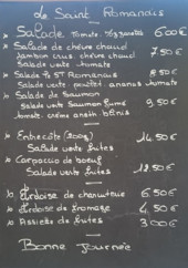 Menu Le Bistrot Des Romains - Exemple de menu