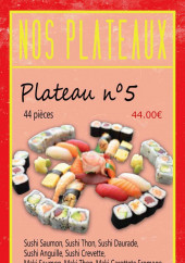 Menu Allo'Sushi84 - Les plateaux numero  5