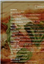 Menu Casa Pizza - Les pizzas