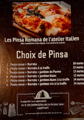 Menu L'Atelier Italien - La carte