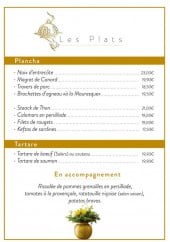 Menu Le Pacha - plats