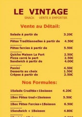 Menu Le Vintage - La salade, pates,....