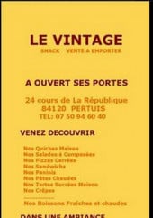 Menu Le Vintage - Carte et menu Le Vintage Pertuis