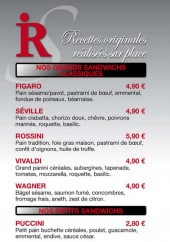 Menu Rossini - Les sandwiches