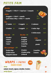 Menu L'atelier a Pizza 84 - Petite faim et wraps