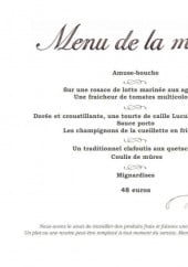 Menu La Petite Maison de Cucuron - Le menu de la maison