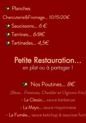 Menu Wine&Beer - Les planches et poutines