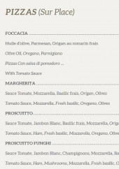 Menu Casa Rosario - Les foccacia, margherita, ...