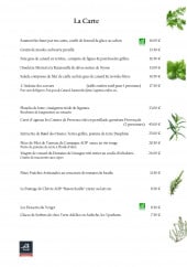 Menu Le Verger des Papes - Menu à la carte 