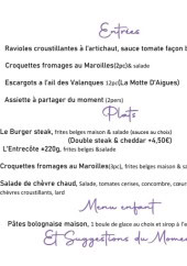Menu Coeur d'artich'Ô - La carte