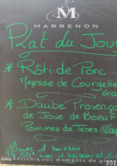 Menu Le Bar De La Poste - Exemple de menu