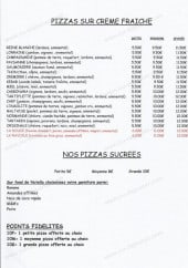 Menu Le coin à pizza - Les pizzas à base crème et sucrées 
