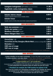 Menu Pizza Roll - Les plats, salades,  desserts,...