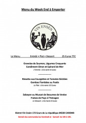 Menu Vin Ensèn - Exemple de menu