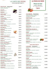 Menu Pizza chez Wilfrid - Les pizzas
