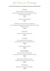 Menu Hostellerie du Val de Sault - entrées, viandes, poissons...