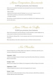Menu Hostellerie du Val de Sault - menus, planches